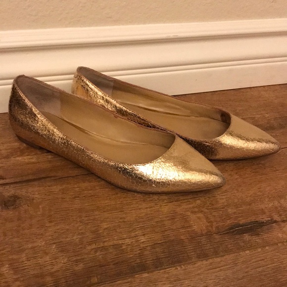 rose gold pointed flats